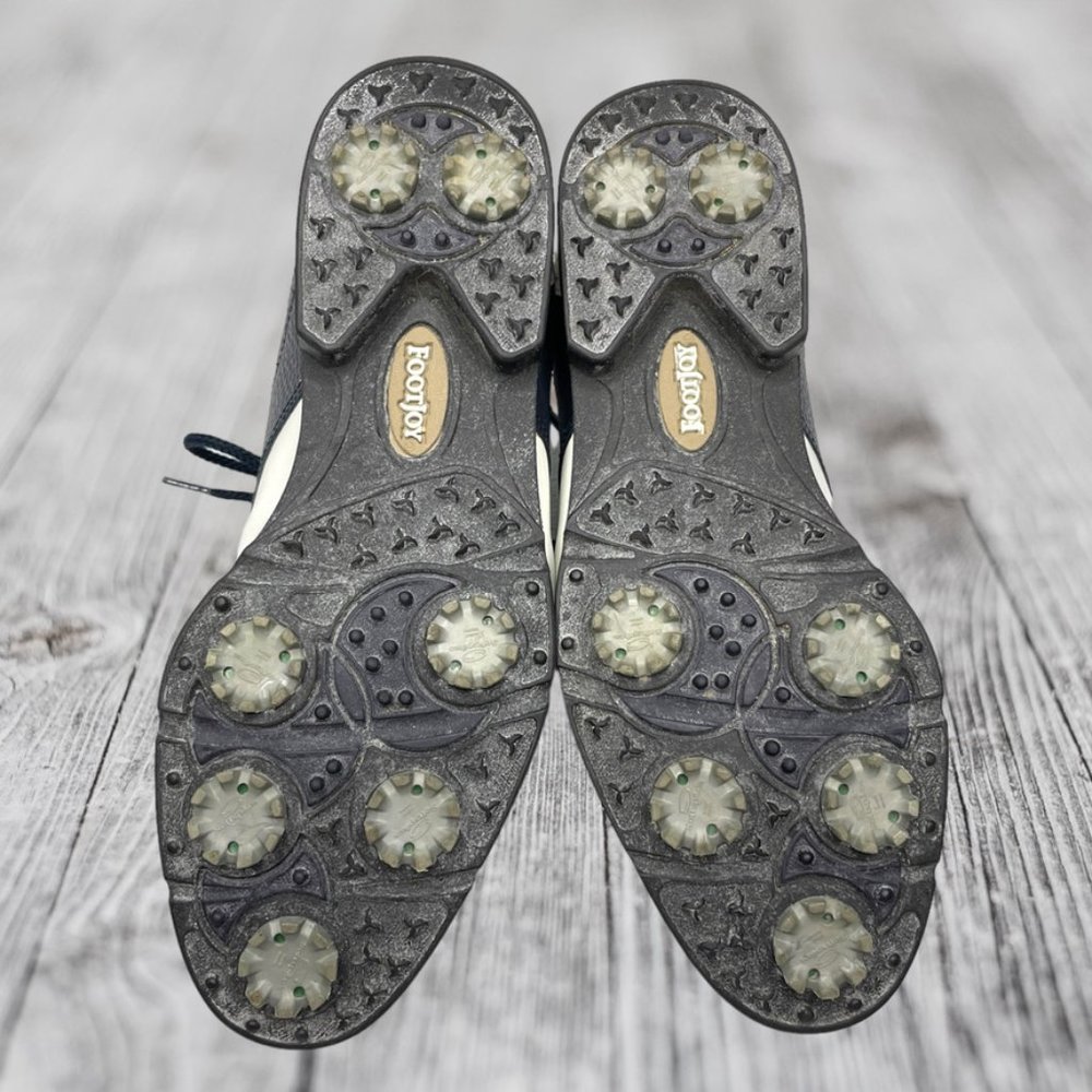 Footjoys Womens Softjoys Terrains White/Navy Leather Saddle Golf Shoe Size 6 M - Picture 8 of 11